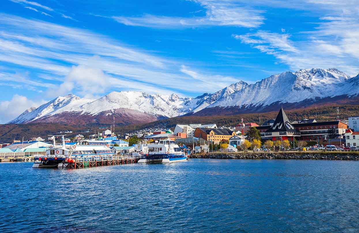 Catamaran boats in the Ushuaia harbor port, Image by saiko3p, Shutterstock