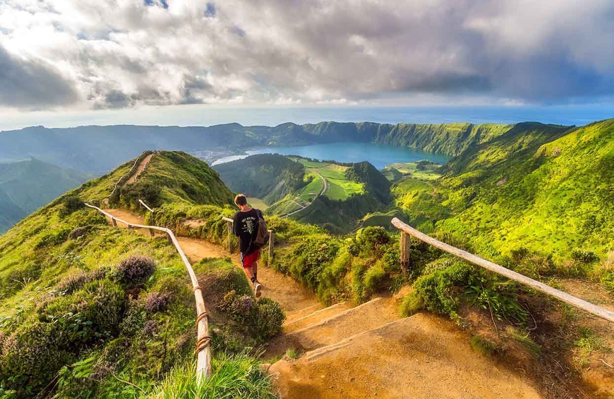 Sete Cidades near Miradouro da Grota do Inferno viewpoint, Sao Miguel Island, Image by EyesTravelling, Shutterstock