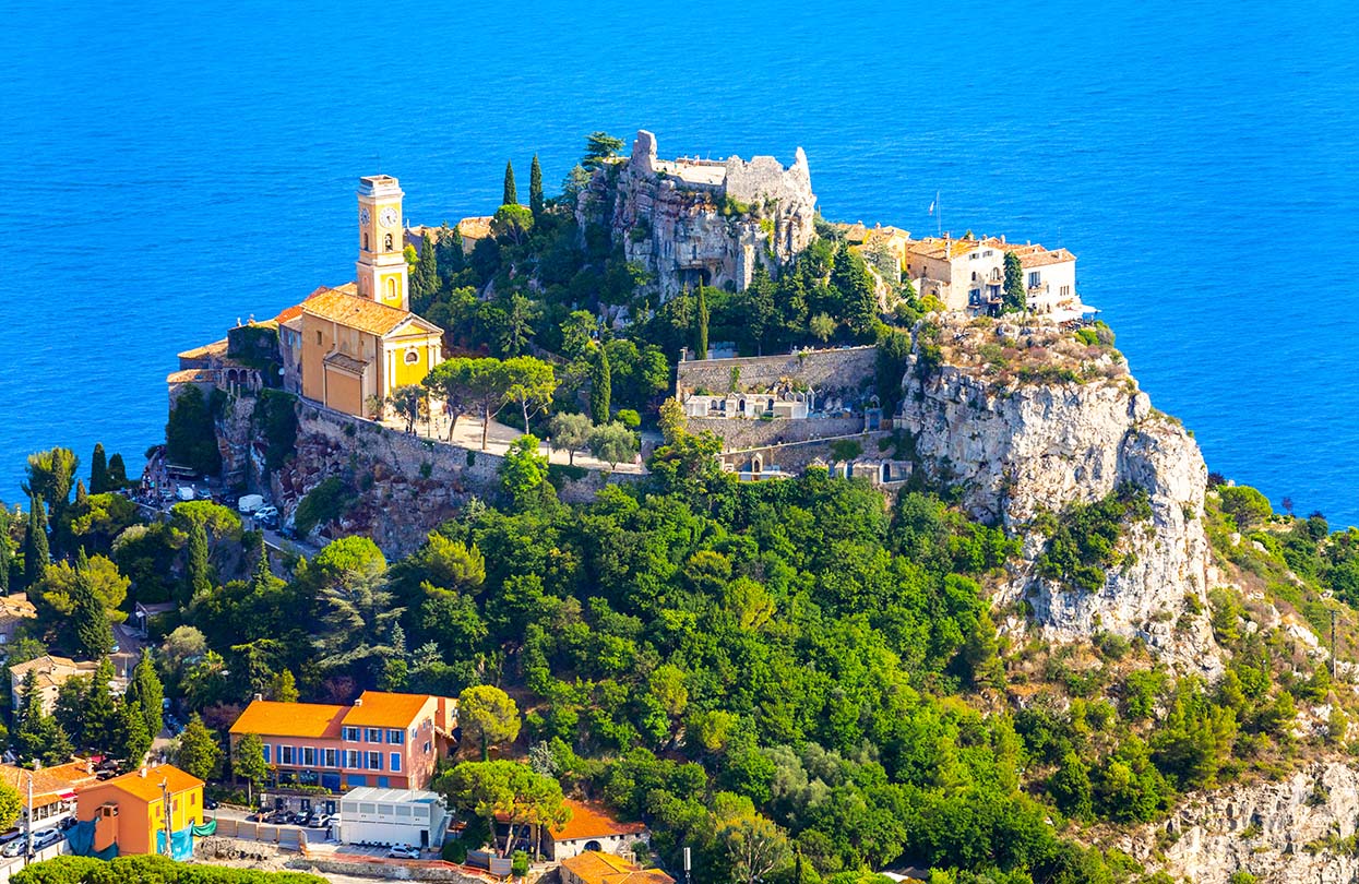 View of Eze a small medieval village in Provence, image by proslgn, shutterstock