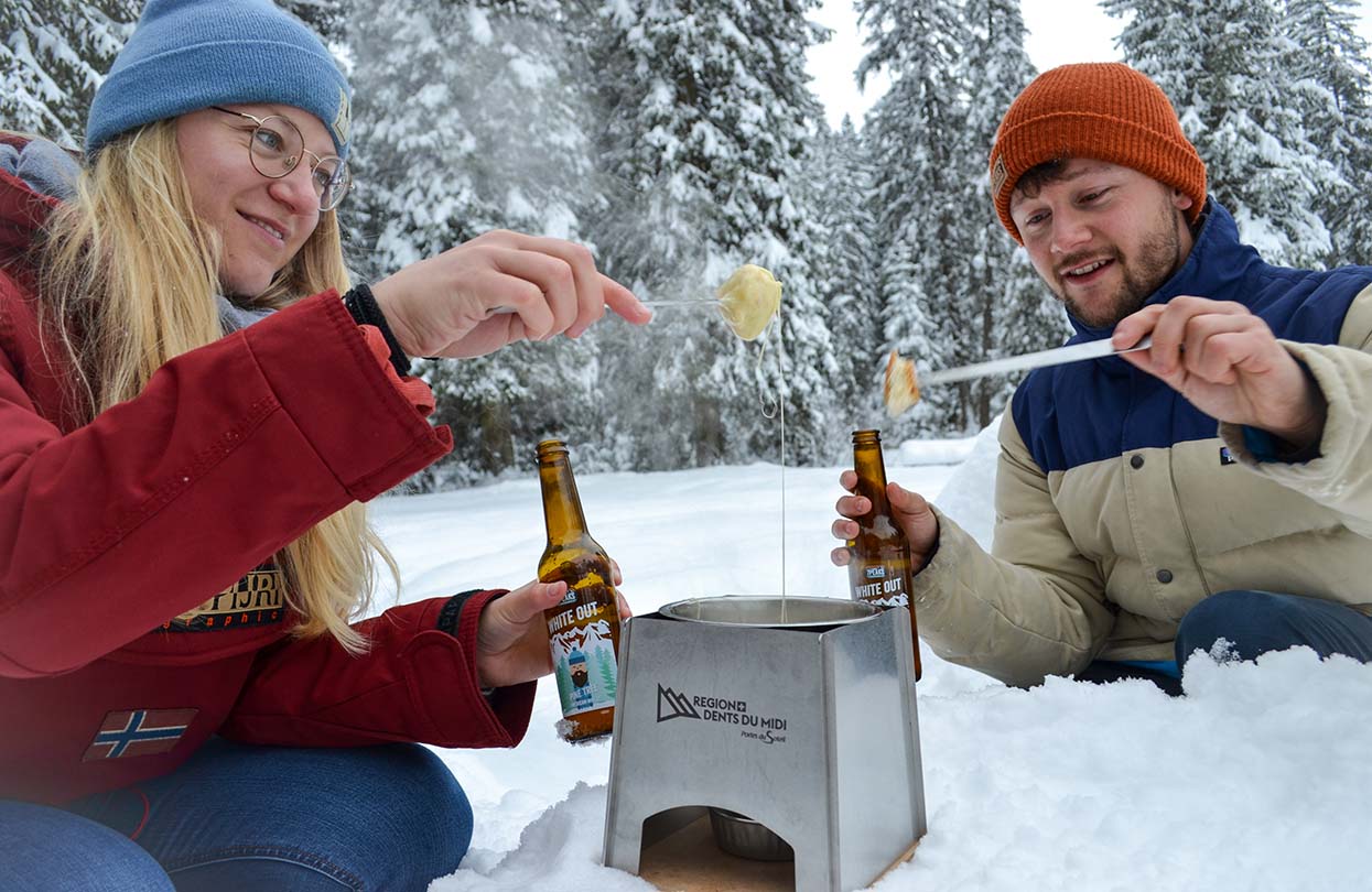 Indulge in a fondue when at Region Dents du Midi, Image Copyright Switzerland Tourism