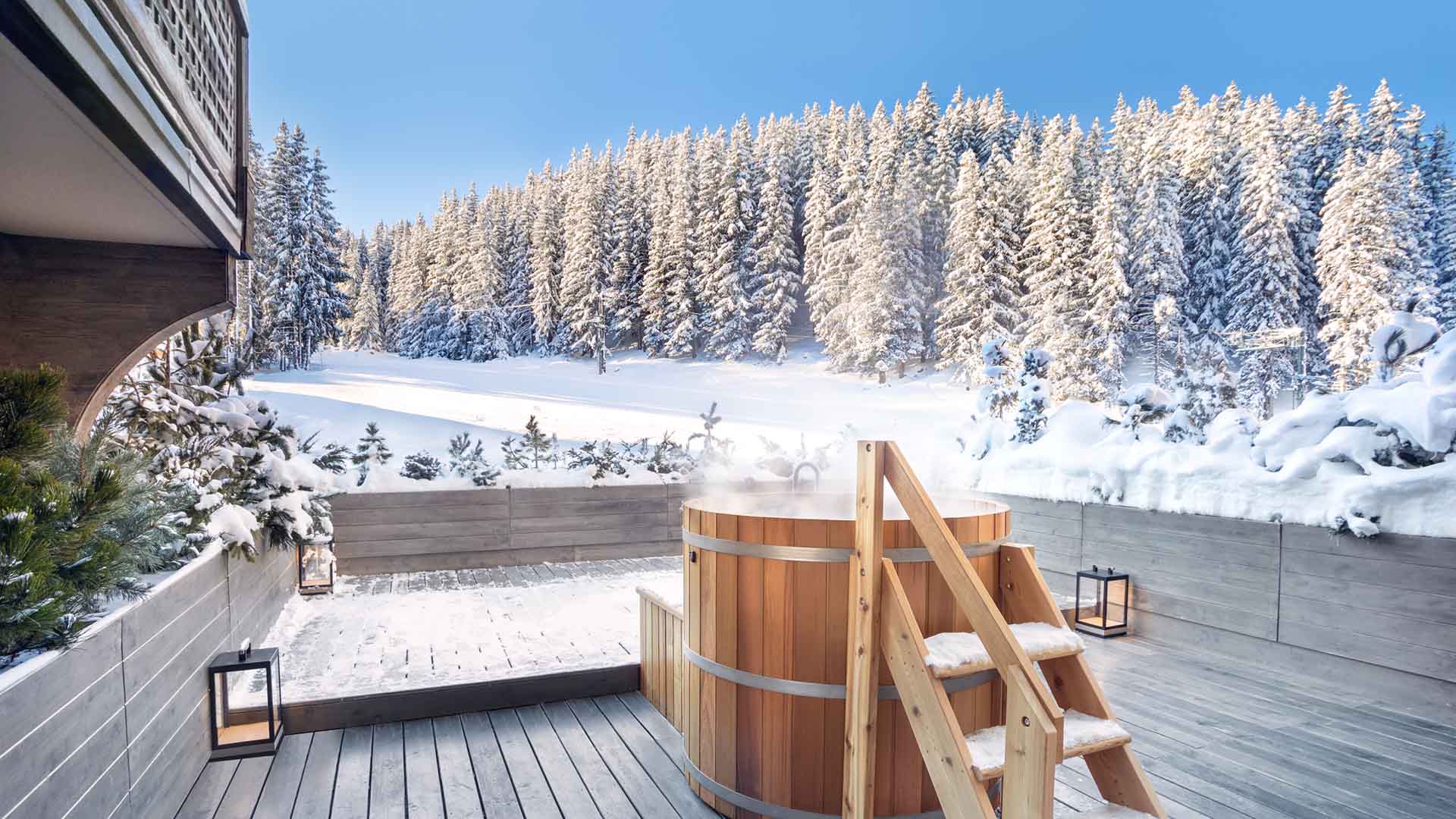 Le Melezin France - Chambre Ski Piste with Hot Tub