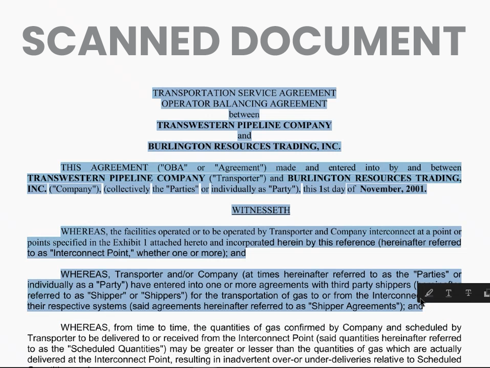 OCR - scanned doc